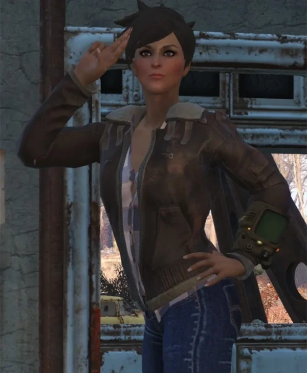Fallout 76 Video Game Tracer Leather Brown Jacket