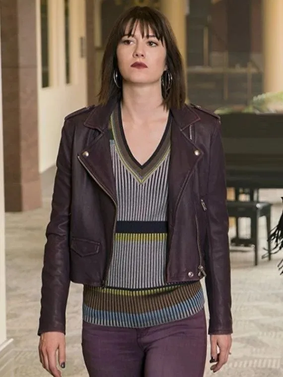 Fargo Mary Elizabeth Winstead Burgundy Biker Jacket