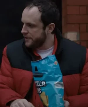 Feel Good Phil Red and Black Parachute Puffer Jacket