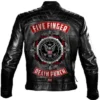 Five Finger Black Leather Jacket Back