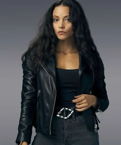 Found 2023 Gabrielle Walsh Black Leather Jacket