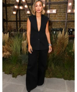 Frankie Bridge Black Plunging Waistcoat