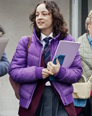 Frida Argento Young Royals S02 Purple Puffer Jacket