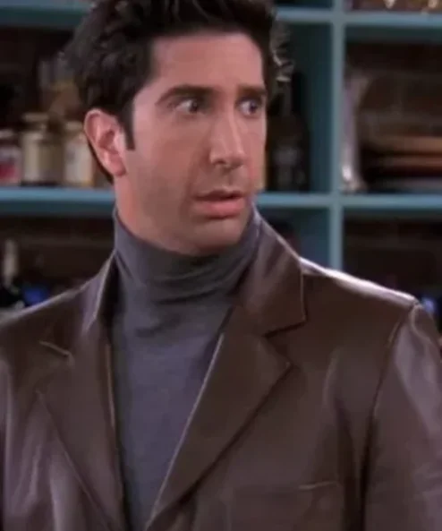 Friends Ross Geller Brown Leather Jacket Front 510x638 1
