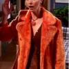 Friends S05 Lisa Kudrow Orange Faux Fur Long Coat