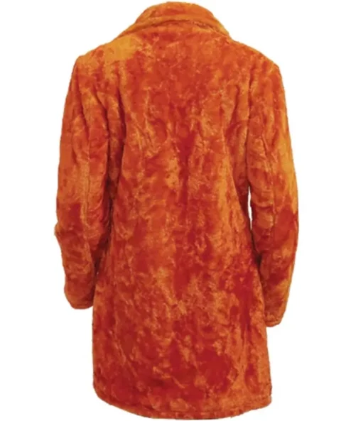 Friends S05 Lisa Kudrow Orange Fur Long Coat