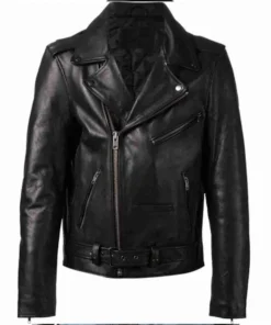 G Eazy Biker Black Real Faux Leather Jacket