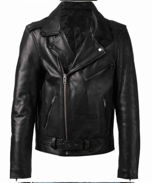 G Eazy Biker Black Real Faux Leather Jacket