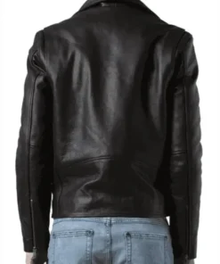G Eazy Biker Black Real Faux Leather Jacket Bsck