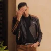 G Eazy Black Brown Faux Biker Leather Jacket