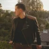 G Eazy Black Brown Faux Biker Leather Jacket Side