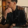 G Eazy Black Brown Faux Biker Leather Jacket Sit