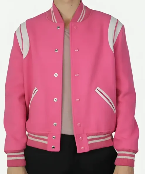 G Eazy Eyewear Pink Bomber Varsity Jacket Front