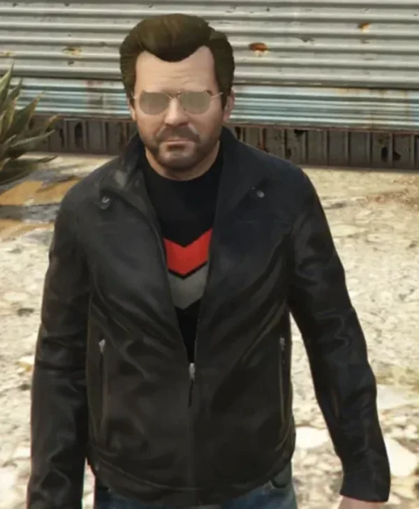 GTA 5 Michael Townley Black Leather Jacket