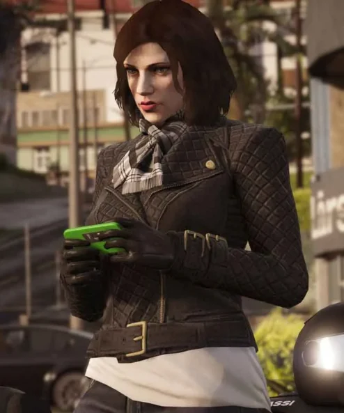 GTA 6 Female Protagonist Black Leather Jacket