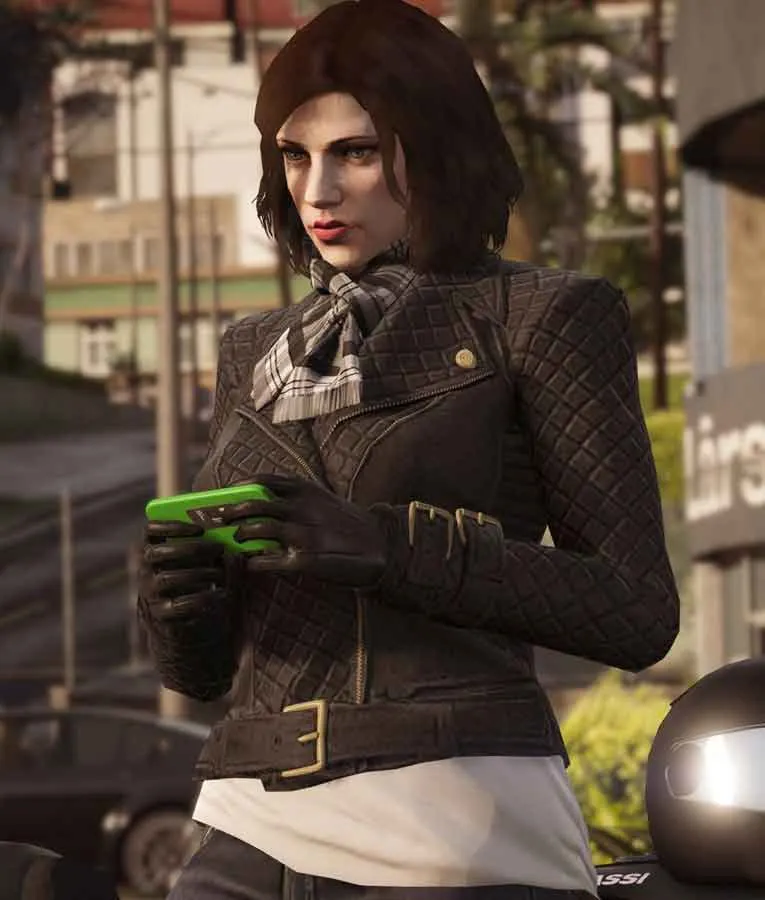 GTA 6 Female Protagonist Black Leather Jacket