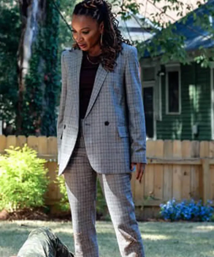Gabi-Mosely-TV-Series-Found-Shanola-Hampton-Grey-Plaid-Blazer