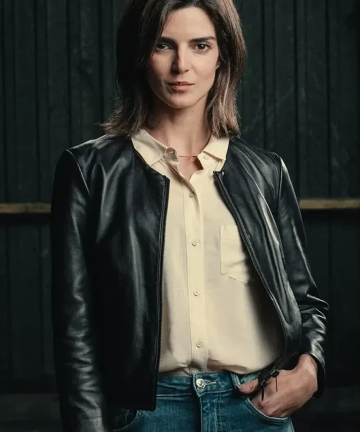 Gangs Of Galicia 2024 Clara Lago Black Leather Jacket