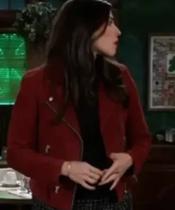 General-Hospital-Amanda-Setton-Red-Biker-Suede-Jacket