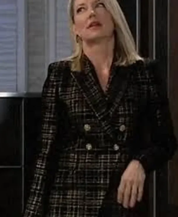 General Hospital Cynthia Watros Cotton Checkered Blazer