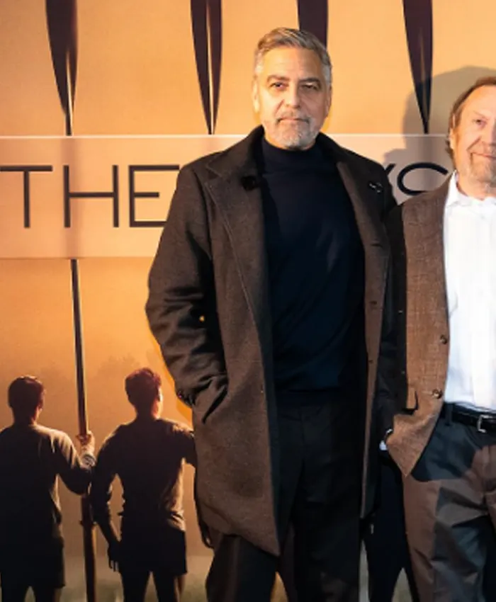 George Clooney The Boys in the Boat Wool Coat