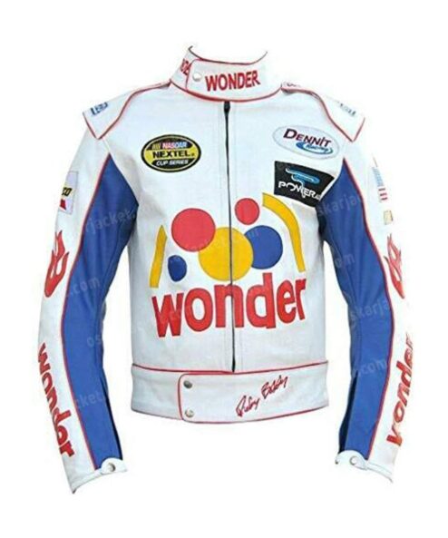 Talladega Nights Ricky Bobby Wonder Bread Racing Leather Open Jacket