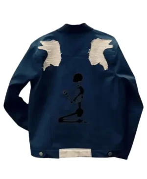 Ghost Rider Nicolas Cage Blue Denim Jacket back look