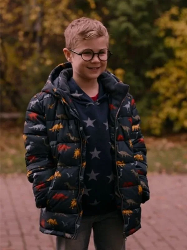 Ginny and Georgia S02 Austin Miller Dinosaur Blue Puffer Jacket