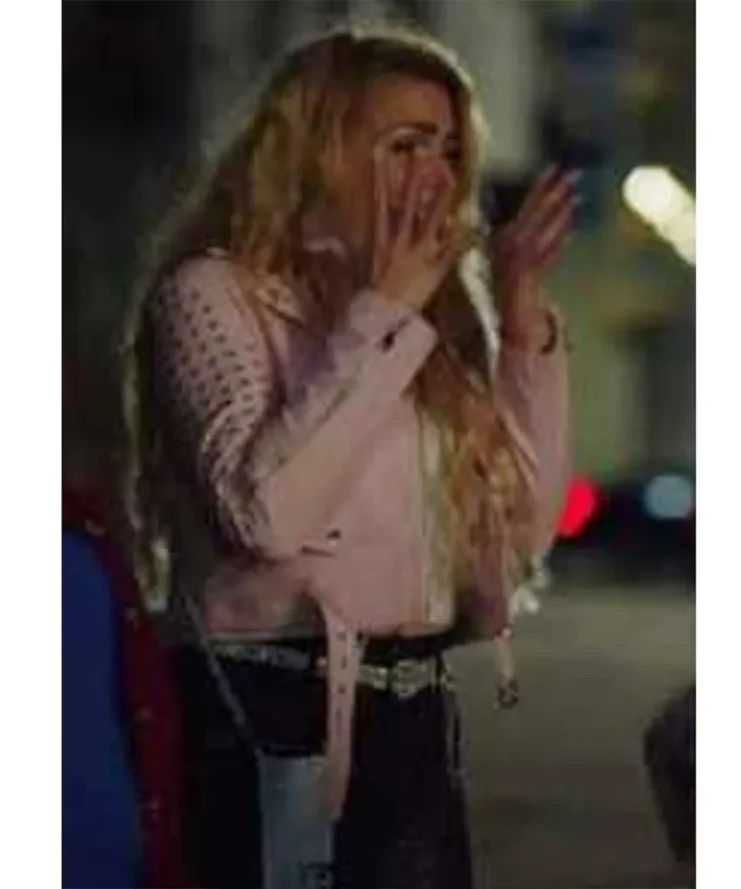 Girls5eva S02 Summer Dutkowsky Studded Pink Leather Jacket