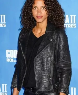 Godzilla King of the Monsters Noémie Lenoir Premiere Biker Jacket side look