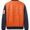 Goku 59 Dragon Ball Z Leather Orange & Black Bomber Jacket Back