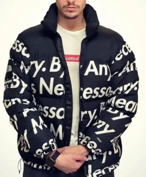 Goku Dragon Ball Z Drip Puffer By Any Means Necessary Printed Black Jacket