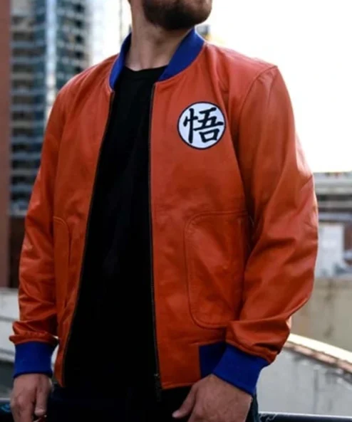 Goku Dragon Ball Z Orange Leather Bomber Jacket