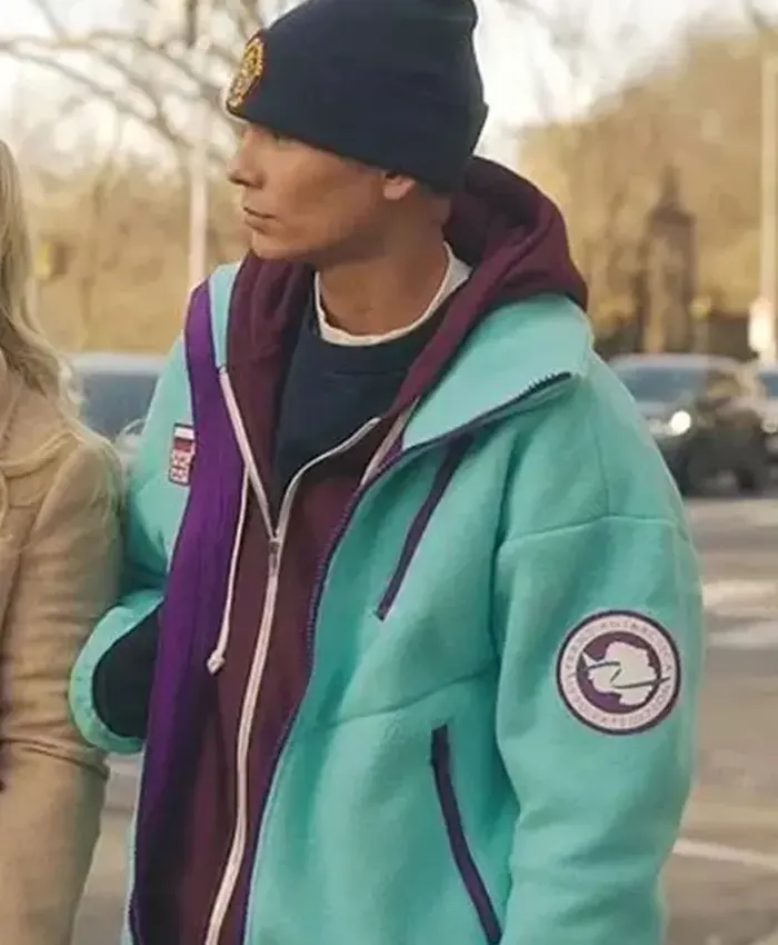 Gossip Girl S02 Evan Mock Turquoise Fleece Jacket
