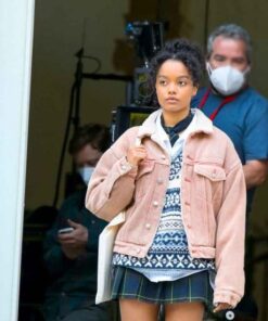 Gossip Girl Zoya Lott Pink Sherpa Denim Jacket