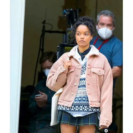 Gossip Girl Zoya Lott Pink Sherpa Denim Jacket