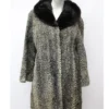 Gray Astrakhan Persian Lamb Mink Fur Collar Jacket