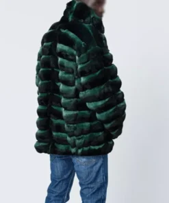 Green Chinchilla Jacket back