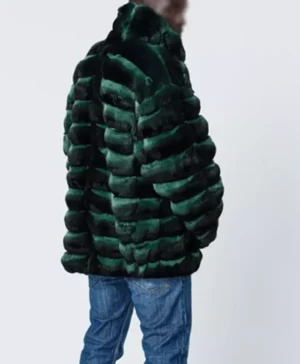 Green Chinchilla Jacket back