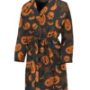 Halloween Pumpkin and Bat Print Bathrobe