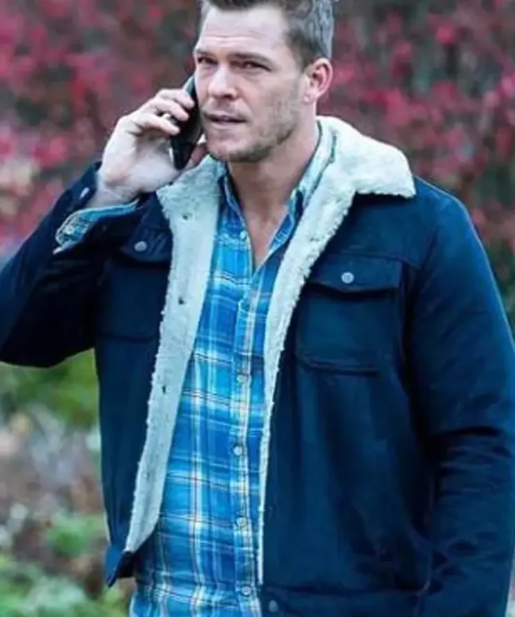 Hank Hall Titans S03 Blue Fur Collar Trucker Jacket