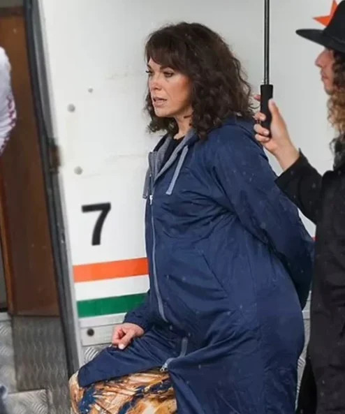 Hannah-Waddingham-The-Fall-Guy-Blue-hooded-Coat-On-Sale