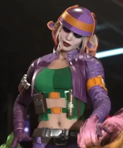 Harley Quinn Injustice 2 Purple Cropped Cosplay Jacket