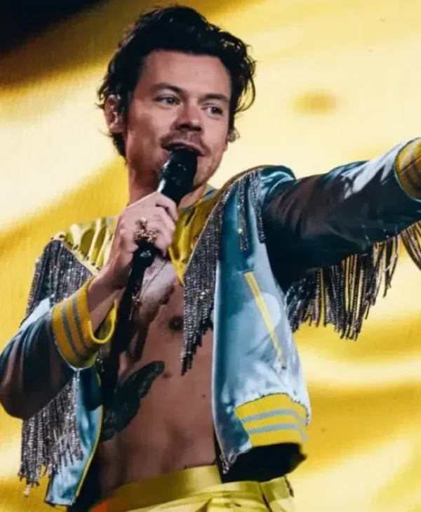 Harry Styles Love On Tour Warsaw Blue Bomber Jacket