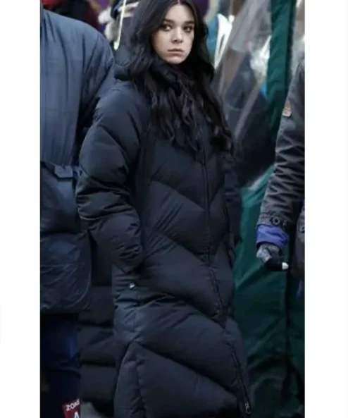 Hawkeye Hailee Steinfeld Black Hooded Puffer Coat