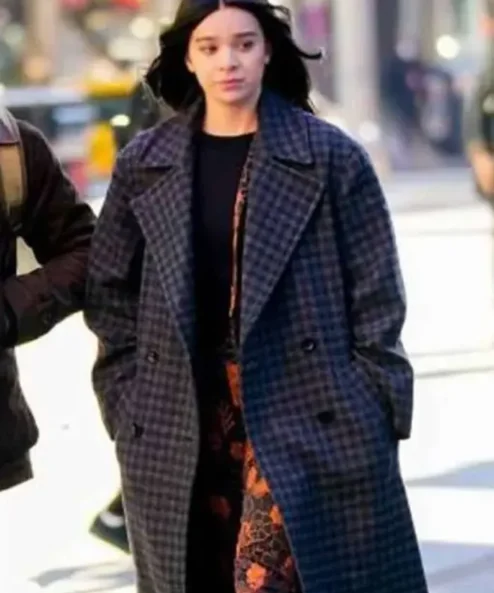 Hawkeye Hailee Steinfeld Wool Blend Plaid Coat
