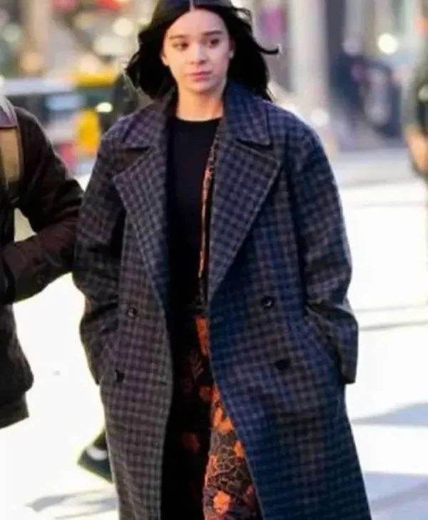 Hawkeye Hailee Steinfeld Wool-Blend Plaid Coat