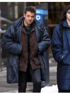 Hawkeye Jeremy Renner Navy Blue Parachute Puffer Coat