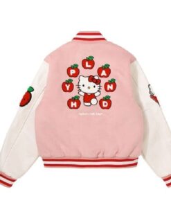 Hello Kitty Apples Varsity Letterman pink Jacket