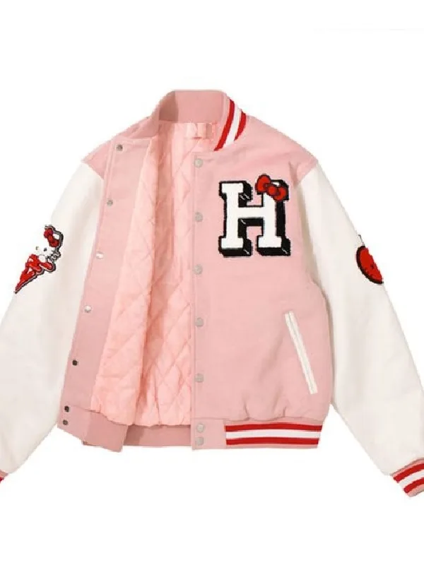 Hello Kitty Apples Varsity Letterman pinkJacket